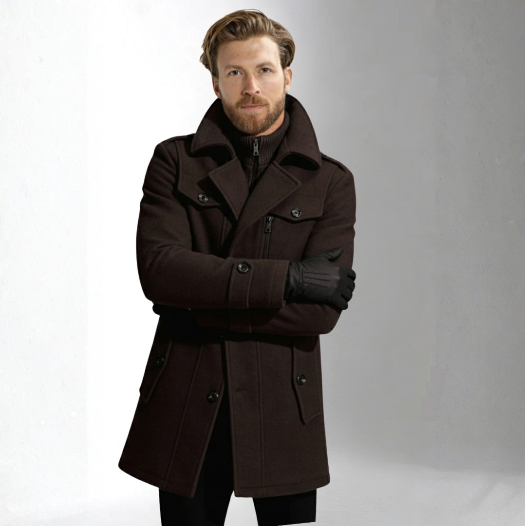 Men’s Brown Wool Coat | Ciara Wear