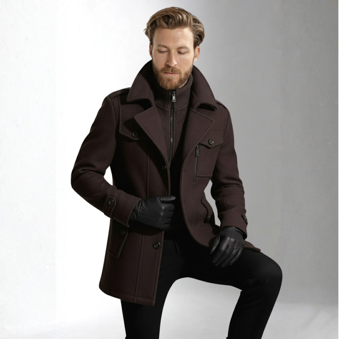 Men’s Brown Wool Coat | Ciara Wear