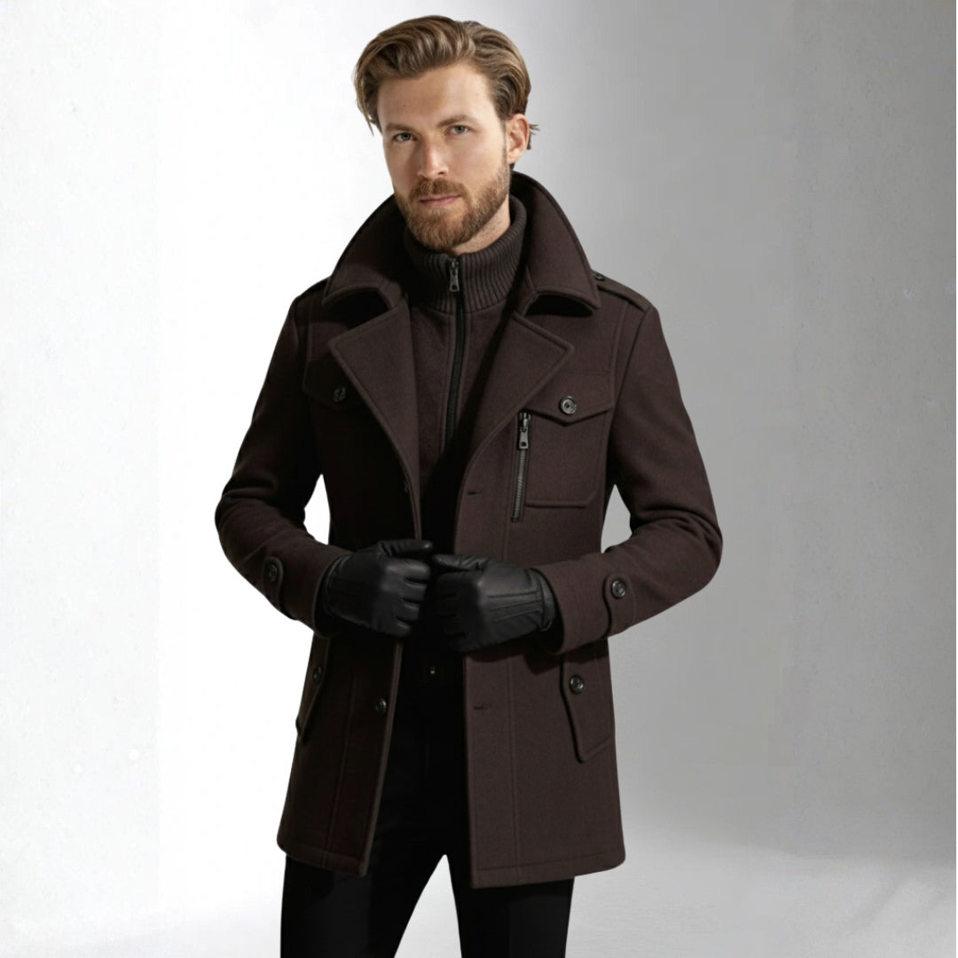 Men’s Brown Wool Coat | Ciara Wear